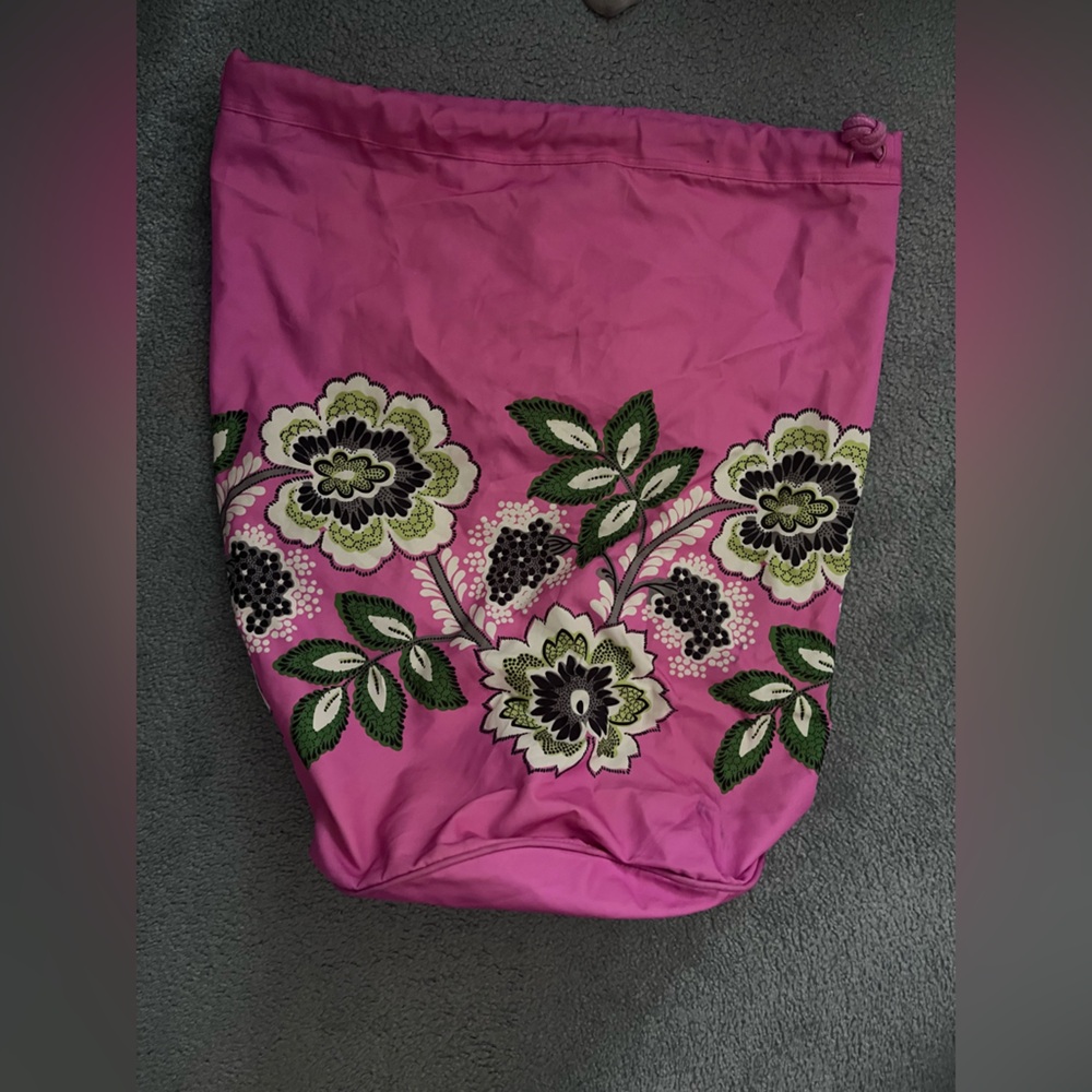 Floral Pink Drawstring Bag